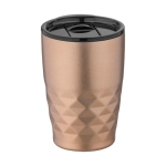 Vaso térmico de acero con formas geométricas 350ml Avenue Liberica color champagne segunda vista frontal