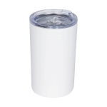 Vaso térmico de acero con cierre antideslizante 330ml Coffee Club color blanco segunda vista frontal