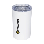 Vaso térmico de acero con cierre antideslizante 330ml Coffee Club color blanco vista impresión tampografía