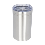 Vaso térmico de acero con cierre antideslizante 330ml Coffee Club color plateado segunda vista frontal