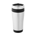 Taza termo personalizada barata acero y plástico 410ml Inox Colors color negro segunda vista frontal