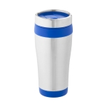 Taza termo personalizada barata acero y plástico 410ml Inox Colors color azul segunda vista frontal