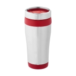 Taza termo personalizada barata acero y plástico 410ml Inox Colors color rojo segunda vista frontal