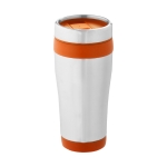 Taza termo personalizada barata acero y plástico 410ml Inox Colors color naranja segunda vista frontal