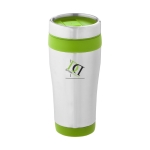 Taza termo personalizada barata acero y plástico 410ml Inox Colors color verde lima vista impresión tampografía