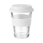 Tazas para llevar de cristal con tapa y cinta 350ml Takeaway Cristal color blanco