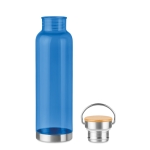 Bidones personalizados de tritán con tapa de bambú y asa 800ml Clip color azul transparente segunda vista