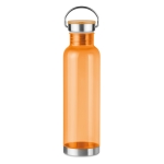 Bidones personalizados de tritán con tapa de bambú y asa 800ml Clip color naranja transparente