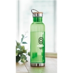 Bidones personalizados de tritán con tapa de bambú y asa 800ml Clip color verde lima transparente segunda vista bodegón principal