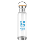 Bidones personalizados de tritán con tapa de bambú y asa 800ml Clip vista de impresión