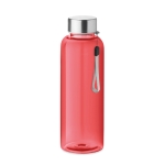 Botellas de agua de plástico reciclado antifugas 500ml RPET color rojo transparente