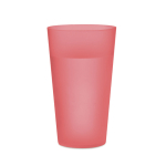 Vasos personalizados de plástico acabado glaseado de 500ml Concert color rojo transparente