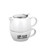 Juego de té con tetera de 440ml personalizado y taza Duet vista principal