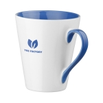 Mug de cerámica original, asa e interior de color y 320ml Royal color azul imagen con logo