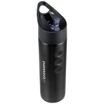 Botella deportiva de acero con boquilla y diseño ergonómico 750ml Fit color negro vista impresión tampografía