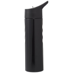 Botella deportiva de acero con boquilla y diseño ergonómico 750ml Fit color negro vista lateral