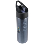 Botella deportiva de acero con boquilla y diseño ergonómico 750ml Fit color titanio vista impresión tampografía