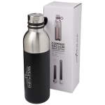 Botella elegante personalizada de acero bicolor 590ml Avenue Iconic color negro vista impresión tampografía