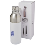 Botella elegante personalizada de acero bicolor 590ml Avenue Iconic color blanco vista impresión tampografía
