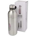 Botella elegante personalizada de acero bicolor 590ml Avenue Iconic color plateado vista impresión tampografía
