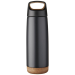 Bidón termo de acero con base de corcho 600ml Avenue Cork Antislip color negro segunda vista frontal