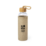 Botella promocional de cristal con funda eco 500ml Crystal Bamboo vista principal