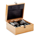 Set con 2 vasos de whisky de lujo personalizable en estuche Deluxe color madera