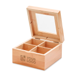Caja de té 24 bolsitas de bambú con tapa de cristal Bamboo vista de impresión