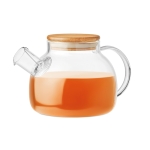 Tetera de vidrio con tapa de bambú e infusor 850ml Nordik color transparente segunda vista