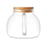Tetera de vidrio con tapa de bambú e infusor 850ml Nordik color transparente septima vista
