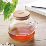 Tetera de vidrio con tapa de bambú e infusor 850ml Nordik vista bodegón principal