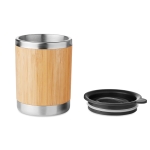 Vaso térmico de acero con carcasa de bambú compacto 250ml Sweden color madera segunda vista