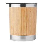 Vaso térmico de acero con carcasa de bambú compacto 250ml Sweden color madera cuarta vista