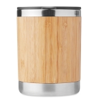 Vaso térmico de acero con carcasa de bambú compacto 250ml Sweden color madera quinta vista