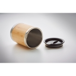 Vaso térmico de acero con carcasa de bambú compacto 250ml Sweden color madera vista fotografía septima vista