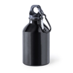 Bidón pequeño de aluminio en color vivo con mosquetón 330ml Cruiser color negro
