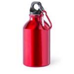 Bidón pequeño de aluminio en color vivo con mosquetón 330ml Cruiser color rojo