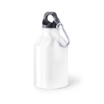 Bidón pequeño de aluminio en color vivo con mosquetón 330ml Cruiser color blanco primera vista