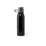 Botella metálica personalizada brillante gran capacidad 700ml Loop XL color negro primera vista