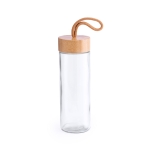 Bidón de cristal con tapón de bambú y asa 430ml Crystal Bamboo Clear color transparente primera vista