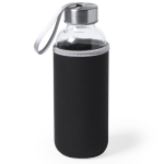 Botellas de cristal personalizadas con funda 420ml Crystal Colorful color negro