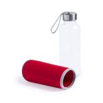 Botellas de cristal personalizadas con funda 420ml Crystal Colorful color rojo cuarta vista