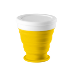 Vasos personalizables de viaje plegables de silicona y 250ml Colors color amarillo