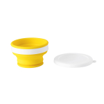 Vasos personalizables de viaje plegables de silicona y 250ml Colors color amarillo cuarta vista
