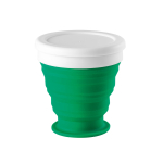 Vasos personalizables de viaje plegables de silicona y 250ml Colors color verde