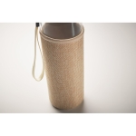 Botella de cristal antifugas con funda de yute 500ml Crystal SlowLife color beige vista fotografía cuarta vista
