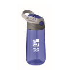 Botellas de plástico sin BPA con boquilla para niños 450ml Teenager color azul vista de impresión