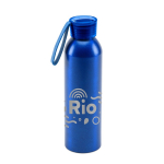 Botella de aluminio antifugas con asa de silicona 660ml color azul