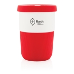 Taza take away sostenible de PLA grande y 380ml Funny color rojo vista con logo