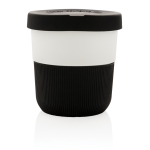 Vasos takeaway eco con logo, agarre y tapa de 280ml Barista color negro segunda vista